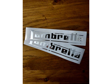 2x Lambretta decals, Chrome effect
