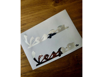 2x Chrome effect decals compatible with Vespa