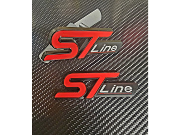 ST Line rear boot and grille badge kit Red Black