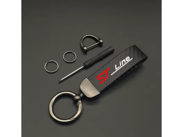 ST-Line Carbon Leather Effect Keyring - Ford Sport Accessory ST-Line Carbon Leather Effect Keyring - Ford Sport Accessory