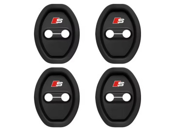 4x Audi S-Line Silicone Door Lock Covers - A3 A4 A5 A6