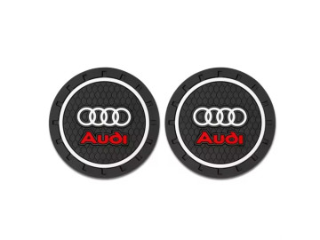 2x Audi Cup Holder Coasters for S Line RS  - S3 S4 R8 RS3 | Interior Car Accessories UK