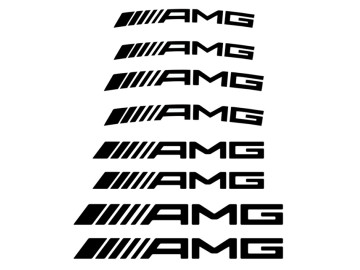 8x AMG Mercedes Curved/Straight Brake Caliper Decal Set - High-Gloss Vinyl Stickers in 4 Sizes for Front & Rear 8x AMG Mercedes Curved/Straight Brake Caliper Decal Set - High-Gloss Vinyl Stickers in 4 Sizes for Front & Rear