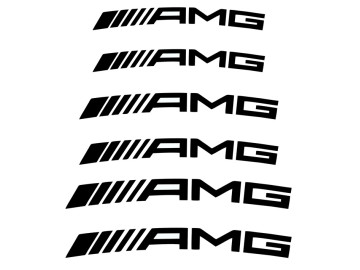AMG Mercedes Curved Brake Caliper Decal Set - 6 High-Gloss Vinyl Stickers in 3 Sizes for Front & Rear AMG Mercedes Curved Brake Caliper Decal Set - 6 High-Gloss Vinyl Stickers in 3 Sizes for Front & Rear