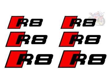 6x Audi R8 Brake Caliper Decal Set 3 Sizes - High Temp Vinyl Stickers for Front & Rear 6x Audi R8 Brake Caliper Decal Set 3 Sizes - High Temp Vinyl Stickers for Front & Rear
