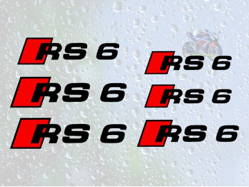 Audi RS6 Caliper Decals - Set of 6 | 3 Sizes | High-Temp Vinyl Brake Stickers UK