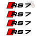 4x Audi RS7 Caliper Decals - High Temp Vinyl Brake Stickers for Custom Styling