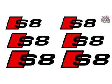 6x Audi S8 Brake Caliper Decal Set 3 Sizes - High Temp Vinyl Stickers for Front & Rear 6x Audi S8 Brake Caliper Decal Set 3 Sizes - High Temp Vinyl Stickers for Front & Rear
