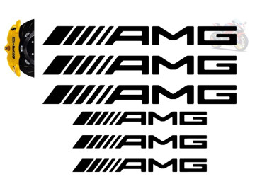 AMG Mercedes Brake Caliper Decal Set Large - 6 High-Gloss Vinyl Stickers in 2 Sizes for Front & Rear AMG Mercedes Brake Caliper Decal Set Large - 6 High-Gloss Vinyl Stickers in 2 Sizes for Front & Rear