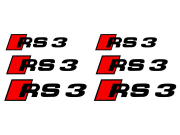 Audi RS3 Caliper Decals - Set of 6 | 3 Sizes | High-Temp Vinyl Brake Stickers UK
