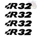 4x Volkswagen R32 Brake Caliper Decals - High-Temp Vinyl Stickers for VW Golf Mk4/Mk5