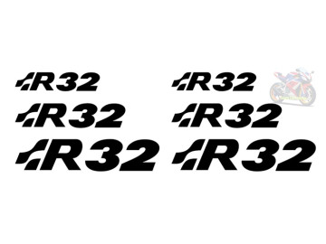 6x Volkswagen VW R32 Caliper Decals – Full 3 Size Pack for Golf R32 Brake Calipers 6x Volkswagen VW R32 Caliper Decals – Full 3 Size Pack for Golf R32 Brake Calipers