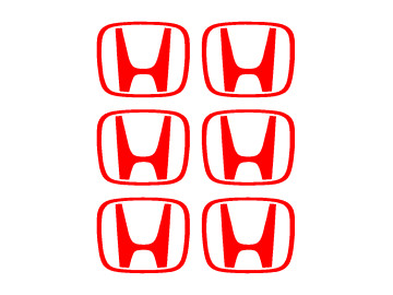 Honda Wheel Cap Centre Stickers Decals - Set of 6 - Fits Civic, Accord and more Honda Wheel Cap Centre Stickers Decals - Set of 6 - Fits Civic, Accord and more