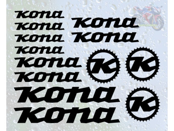 13pc Kona Decal Set for Hardtail and Trail Bike Frame Restoration 13pc Kona Decal Set for Hardtail and Trail Bike Frame Restoration
