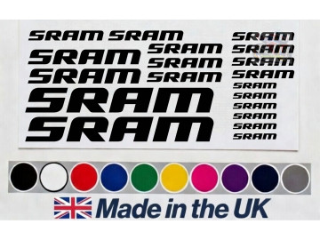 19-Piece SRAM Vinyl Decal set - MTB & Road Frame Stickers 19-Piece SRAM Vinyl Decal set - MTB & Road Frame Stickers