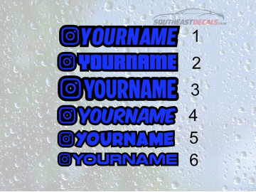 2x Instagram Social Handle Decals Custom Vinyl Stickers Choice of 6 Fonts