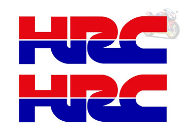 2x HRC Blue and Red Racing Logo Vinyl Decal - Stickers for Honda Motorcycles