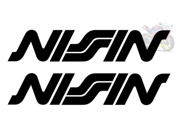 2x Nissin Logo Vinyl Decals for Motorcycle Fairings and Bodywork