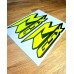 2x Suzuki GSXR Fluorescent Yellow & Black Layered Vinyl Decals Stickers