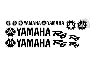 12pc Yamaha Vinyl Decal Set with Classic R6 Logo for YZF Models 12pc Yamaha Vinyl Decal Set with Classic R6 Logo for YZF Models