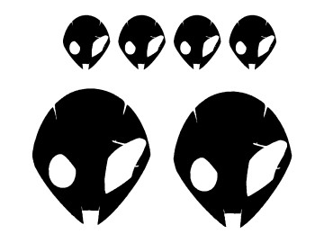 6pc BMW Alien Head Novelty Decal Set for S1000RR
