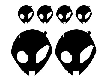 6 piece Alien decal set for BMW S1000RR Type 2