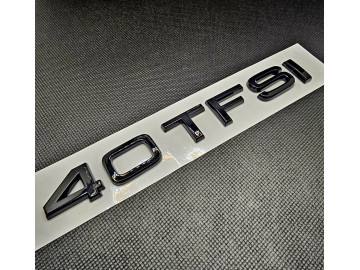 Gloss Black Audi 40 TFSI Tailgate Badge - Rear Boot Emblem Lettering for A-Series Models