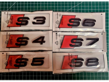 Gloss Black Audi S3 S4 S5 S6 S7 S8 TFSI Tailgate Badge - Rear Boot Emblem Lettering 