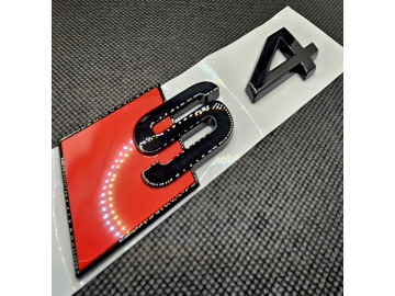 Gloss Black Audi S4 TFSI Tailgate Badge - Rear Boot Emblem Lettering Gloss Black Audi S4 TFSI Tailgate Badge - Rear Boot Emblem Lettering