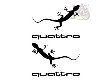 Audi Quattro Gecko Decals (Set of 2) - High Quality Vinyl Stickers Audi Quattro Gecko Decals (Set of 2) - High Quality Vinyl Stickers
