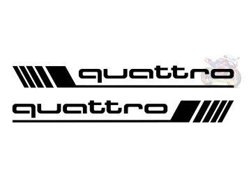 2x Audi Quattro with Lines side Skirt Decals - Custom Vinyl Stickers for A3, A4, A5, A6 & More
