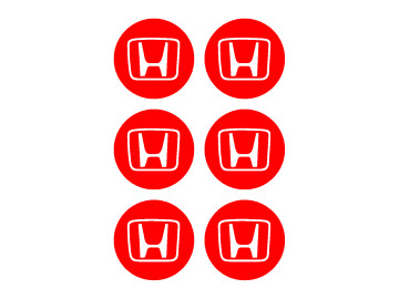 Honda Wheel Centre Cap Decals - Round Type Set of 6 Premium Vinyl Stickers Honda Wheel Centre Cap Decals - Round Type Set of 6 Premium Vinyl Stickers