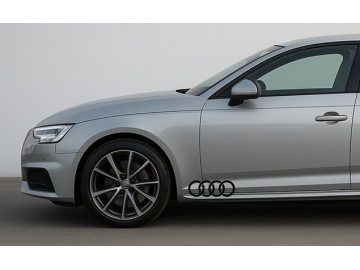 2x Audi Rings side Skirt Decals - Custom Vinyl Stickers for A3, A4, A5, A6 & More