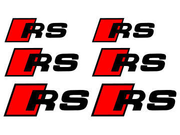 6x RS Caliper Decals 3 sizes  - Heat Resistant Vinyl Stickers for RS3 RS4 RS5 RS6 RS7 - Brake Caliper Custom Mod