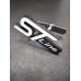 White & Black ST Line Front Grille Badge for Ford | Gloss Finish | Fits Focus, Fiesta, Kuga, Puma, Mondeo