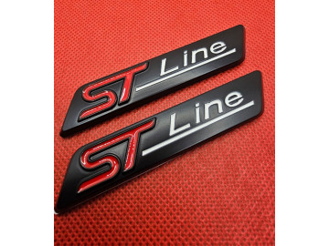 2x Matt Black Ford ST Line Emblems - Sport Trim Replacement Badges